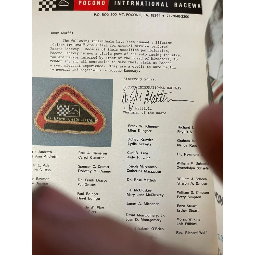 1975 Schaefer 500 At Pocono‎ Indy Car Program USAC
